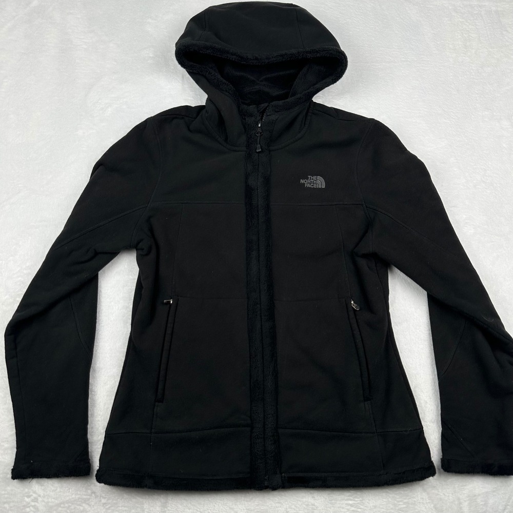 The North Face Womens Black Softshell Fleece Lined Hooded Jacket AMZY Size M